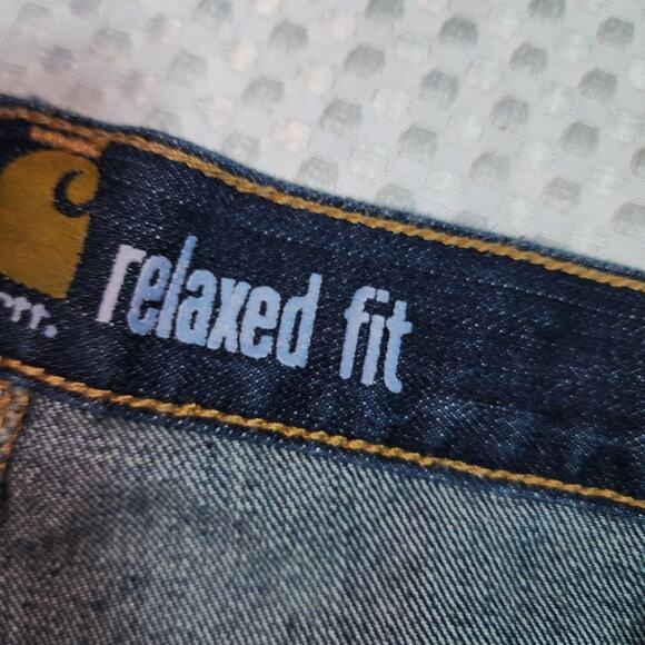CARHARTT EUC MENS SIZE 42 x 30 DENIM CARGO CARPENTER JEANS - Picture 6 of 11